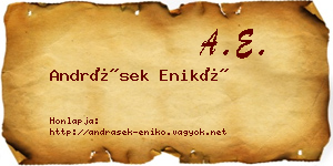 Andrásek Enikő névjegykártya