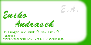 eniko andrasek business card